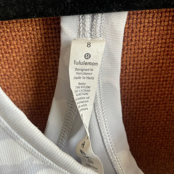 White and gray Lululemon tank top - Picture 2 of 2